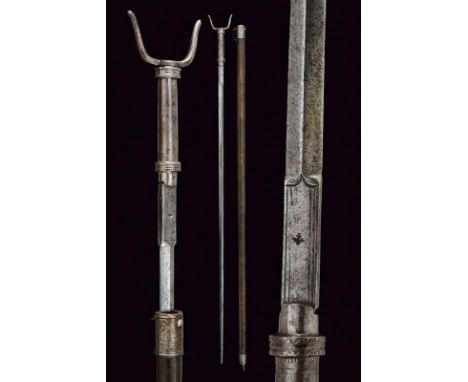 dating: 17th Century provenance: Italy, The fork is kept on a cylindrical ferrule, with two disks at the border; a small miss