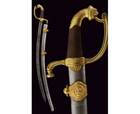 dating: Early 19th Century provenance: France, Curved, single-and one third-edged blade, with cylindrical back and large, cen