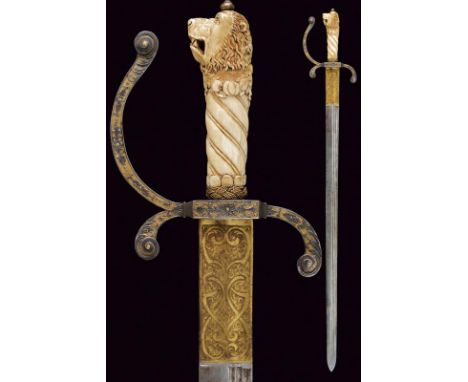 dating: 1600 - 1610 provenance: France, Straight, medium-wide, single-and short false-edged blade with triple groove near the