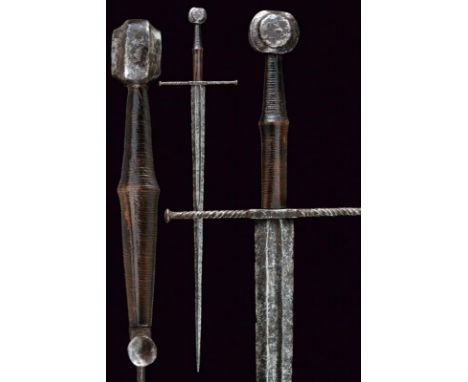 dating: Second half of the 15th Century provenance: Germany, Triangular, straight, double-edged blade, with fuller at the fir