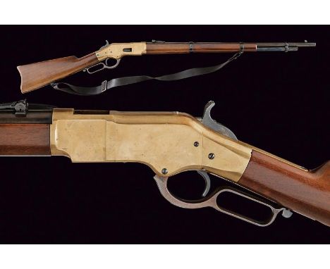 dating: Third quarter of the 19th Century provenance: USA, Round, rifled, 27', 44 Rimfire cal. barrel, with Winchester compan