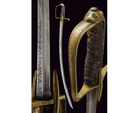 dating: 1785 provenance: Russian Empire, Curved, single-and-false-edged blade with wide central fuller and short tang, marked