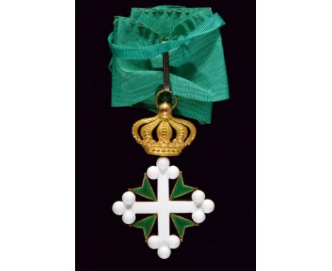 dating: first quarter of the 20th Century provenance: Kingdom of Italy, Gilded and enamelled silver commander's cross, on cro