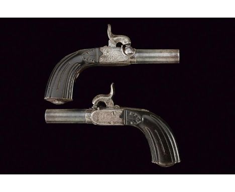 dating: Mid 19th Century provenance: Belgium, Turn-off, cylindrical, 12 mm cal. barrels, with remains of damask. Boxlock-type