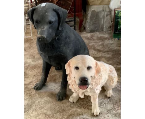 A large model of a black Labrador;  another, RetrieverThis lot must be collected from S44 5SU on Friday 23/4/21 between 9.30 