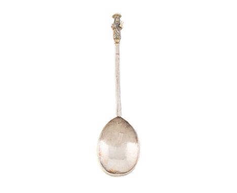 A Charles I silver Apostle spoon, St. Andrew or St. Simon Zelotes, by Daniel Cary, London 1635, fig-shaped bowl, the reverse 