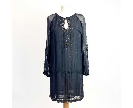 Antik Batik grey sequined dress, size M; together with a Birger &amp; Mikkelsen cotton and silk beach dress, size 34, a Chine