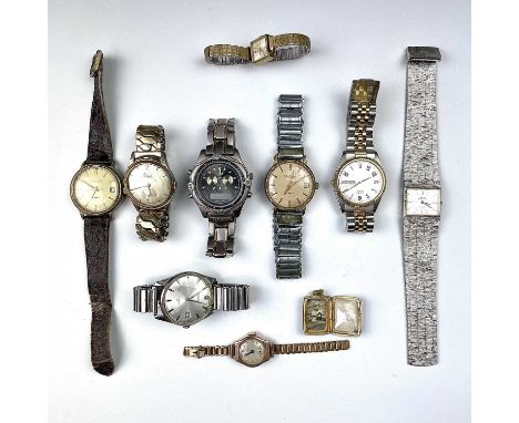 A collection of wristwatches for spares and repairs including a ladies 9ct manual wind.