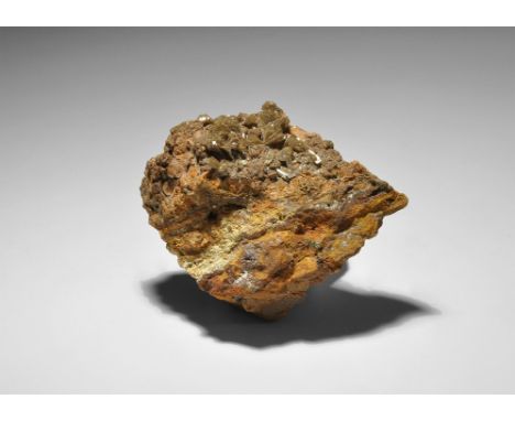  . A specimen of hemimorphite on limonite, with old Gregory, Bottley and Lloyd label reading 'Mexico', in old white card tray