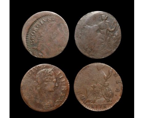  Dated 1775 AD and uncertain. Obvs: profile bust with GEORGIVS III REX legend. Revs: Britannia with BRITANNIA legend and date