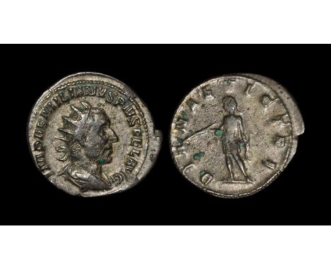  253 AD. Rome mint. Obv: IMP AEMILIANVS PIVS FEL AVG legend with radiate, draped and cuirassed bust right. Rev: DIANAE VICTRI