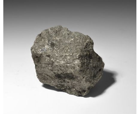  . A specimen of massive pyrrhotite from the Gregory, Bottley and Lloyd collection, in old white card tray. 297 grams includi