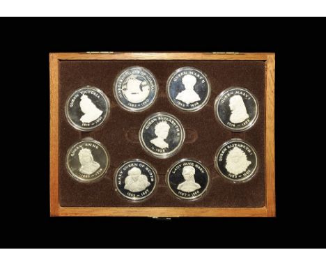  Undated (1977 AD). Issued for Silver Jubilee of Elizabeth II, 1977, comprising nine 45 gram silver medallions (hallmarked to