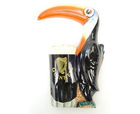 Carltonware rare wallplaque of Toucan next to pint of Guinness, height 18cm