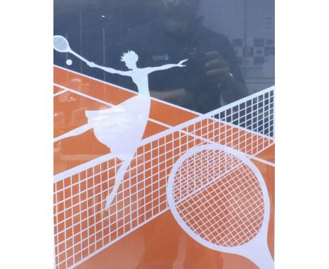 Erté - Romain de Tirtoff-  ' Love and tennis suite ' - Large limited edition lithograph, 223 / 260, signed in pencil.  62 cm 