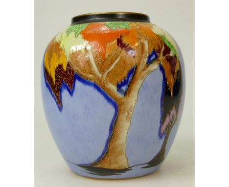 Carltonware vase decorated in the Parkland design, height 14.25cm (slight 4cm glaze fault to side)