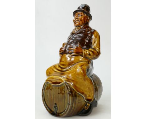 Royal Doulton Kingsware figural decanter of Bacchus seated astride a barrel, height 24cm