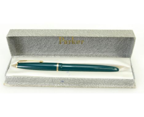 Parker Senior Duofold fountain pen with 14k gold nib and original box.