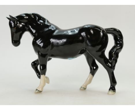 Beswick Stocky Jogging Mare 855 Limited Edition Black Colourway, BCC Gold Stamp dated 2005