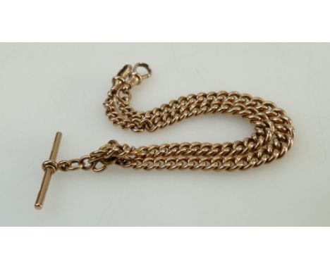 Victorian 9ct rose gold Albert chain, 51.5 grams