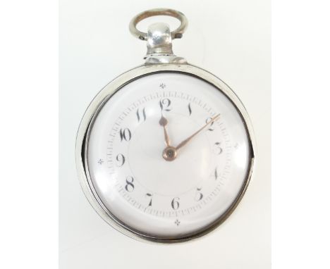 Silver pair cased verge watch, with outer &amp; inner case bearing matching hallmarks for Birmingham 1826.  Movement by Thoma