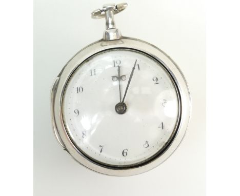 Silver pair cased verge watch, with outer &amp; inner case bearing matching hallmarks for London 1794,  maker TG. Movement by