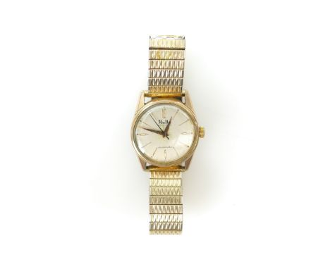 Gentlemans MuDu Doublematic 1950's gold plated wristwatch with expandable bracelet