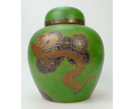 Carltonware ginger jar &amp; cover decorated in the Dragon and Cloud design, height 27cm