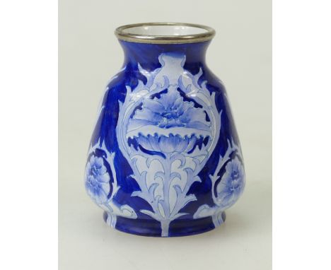 Moorcroft Enamel vase with Florian design, height 7cm