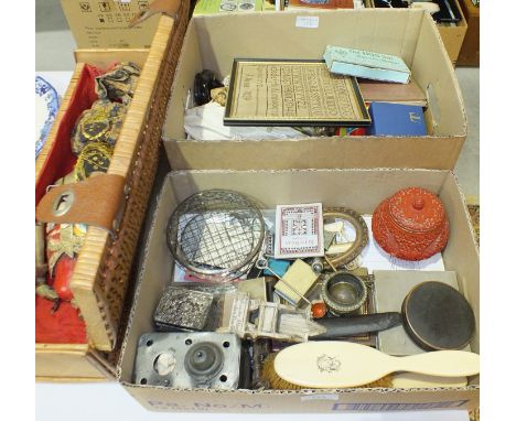 An Indonesian wood puppet and miscellaneous items.