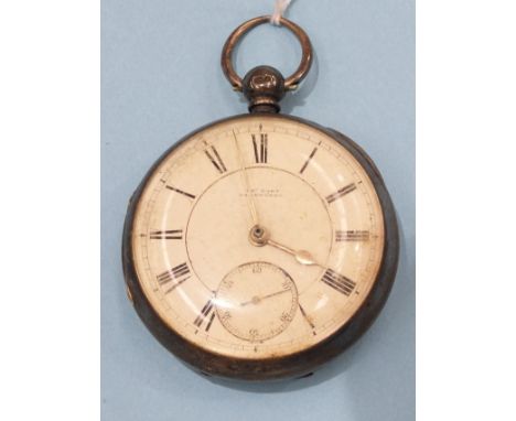 A silver-cased open-face pocket watch, the white enamel dial and fusée movement signed Geo Cary, Farnworth, hallmarked Cheste