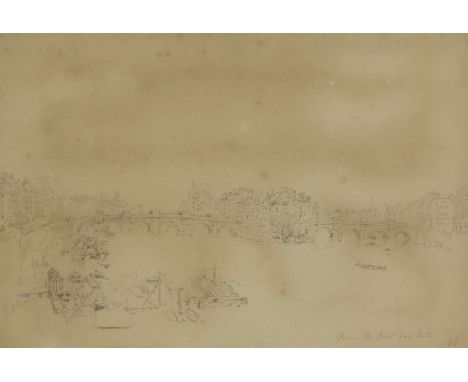 Thomas Allom (1804-1872) FROM THE PONT DES ARTS, PARIS Signed l.l. and inscribed with title, pencil 18 x 26.8cm; and another 