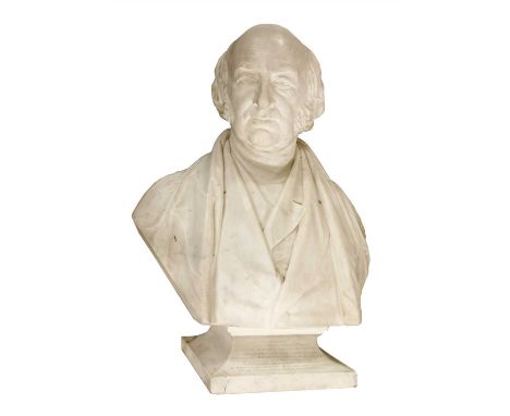 Matthew N Noble (1817-1876), a bust of the Reverend John Hodgson, marble, inscribed `Reverend John Hodgson' on the reverse, w