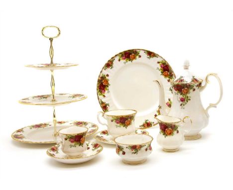 A large quantity of Royal Albert Old Country Roses , to serve nine, including dinner plates, dessert plates, side plates, sou