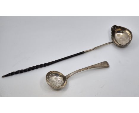 A George III silver and baleen today ladle, by Thomas Morley, London c.1780-93, the silver bowl with gadrooned rim, the stem 
