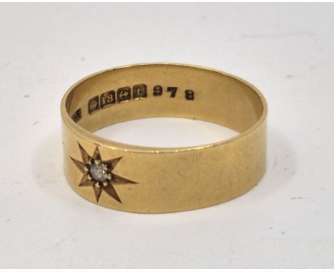 An 18ct. gold single stone diamond ring,&nbsp;Birmingham 1918, illusion set single eight-cut diamond, size UK U 1/2. (gross w