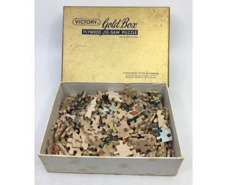 A Victory ''Gold Box'' plywood jig-saw puzzle of Market Under The Bridges (Outdoor)