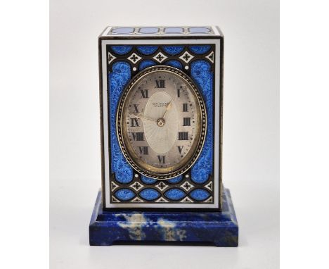 A fine "Hamilton & Co., Calcutta" retailed Swiss silver gilt and enamel miniature carriage clock, Swiss eight day movement wi