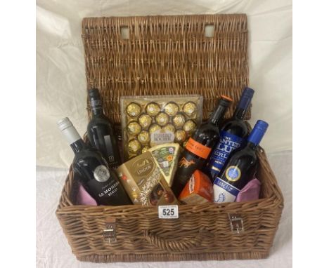 A red wine, chocolate and cheese hamper including 5 bottles of red wine&nbsp;(Donated by a Kind Lady)