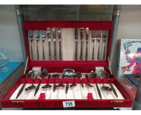 A Viners international vintage canteen of cutlery, 6 place setting, may be missing a serving spoon