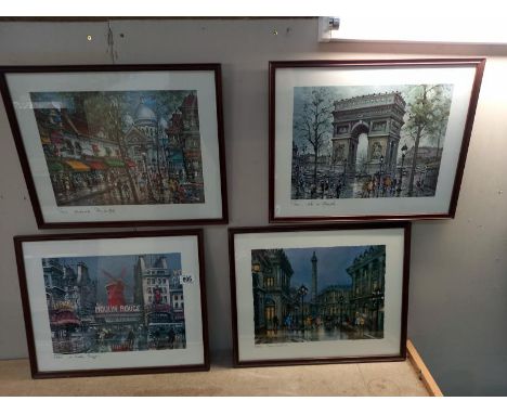 4 framed and glazed prints of Paris