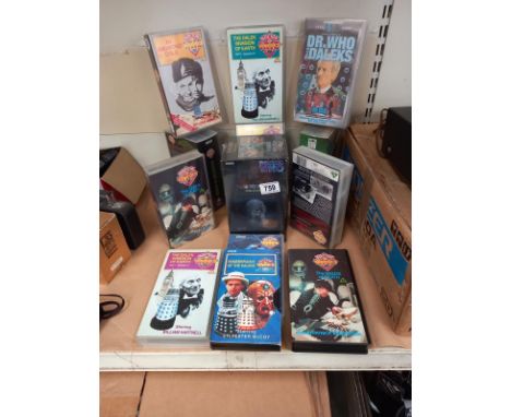 A quantity of vintage Dr who VHS video cassettes, includes 1 sealed in packet