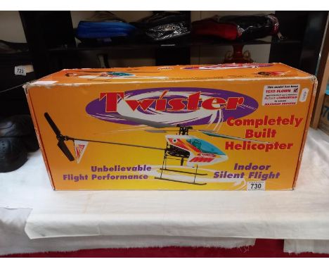 A boxed Twister R C helicopter, looks complete but untested/unchecked
