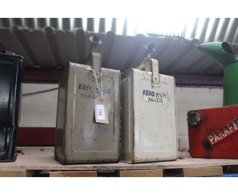 Two Esso Blue paraffin 1 gallon cans