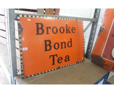 An enamel Brooke Bond tea enamel sign. approx. 30" x 20"