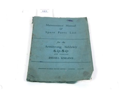 An Armstrong Sidley diesel engine maintenance manual
