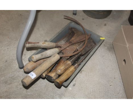 A box of hand tools