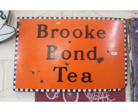 A "Brooke Bond" tea enamel sign, approx. 30" x 20"