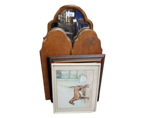WATERCOLOUR, PRINT, PHOTO AND FOLDING MIRROR 
