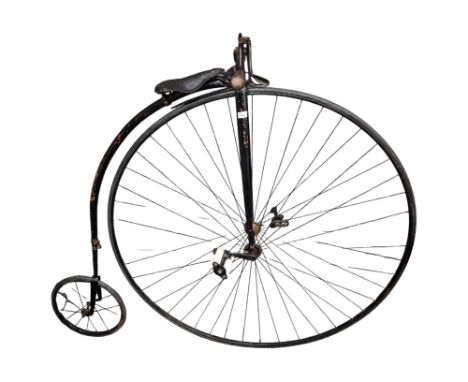 OLD PENNY FARTHING BICYCLE WITH LEATHERIES SADDLE